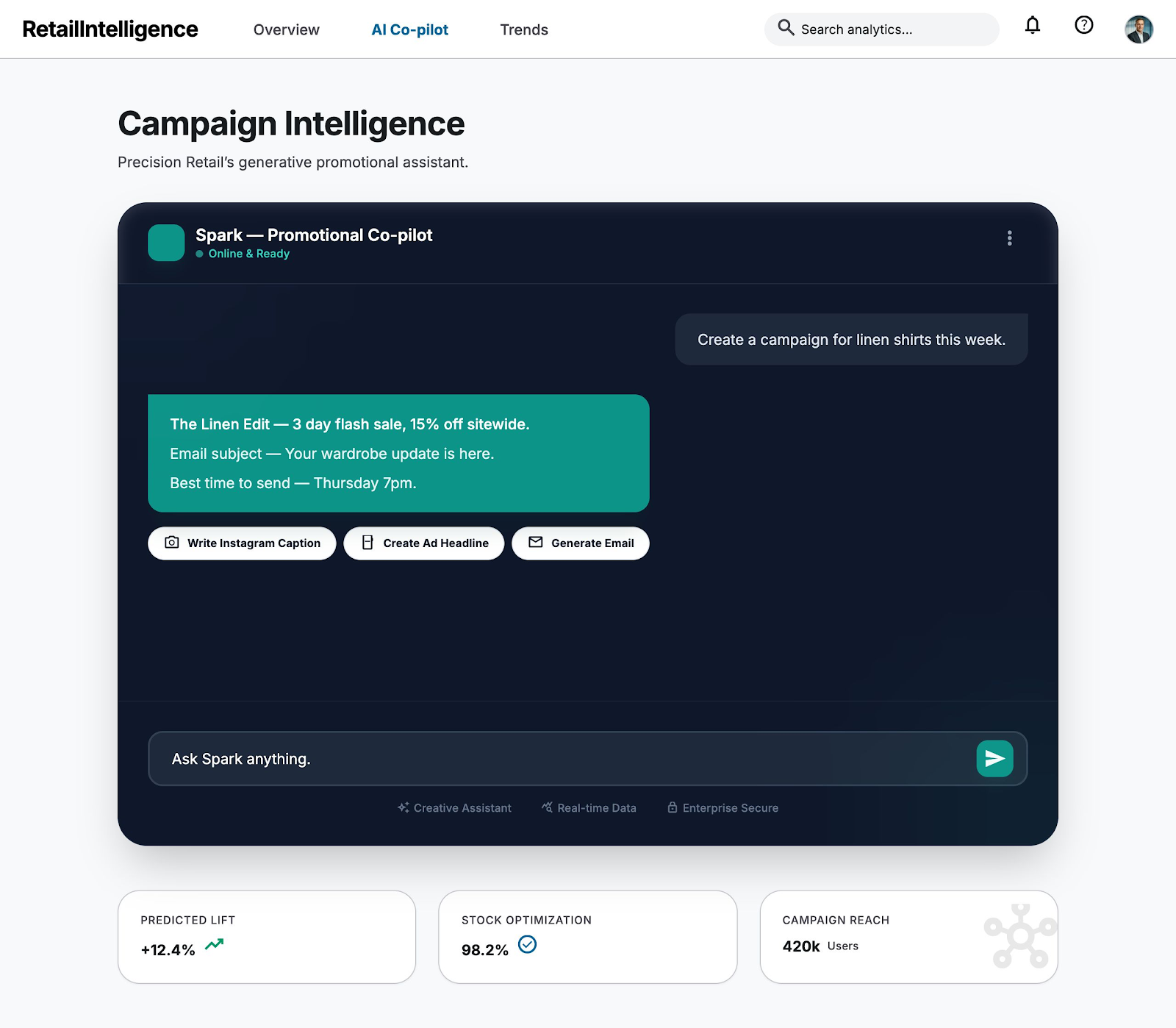 From Playbook action to campaign idea in one click